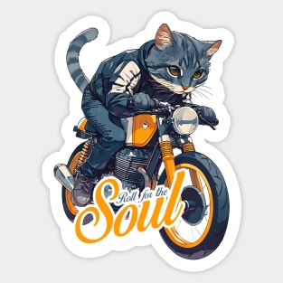 Cool cat riding motorbike Sticker